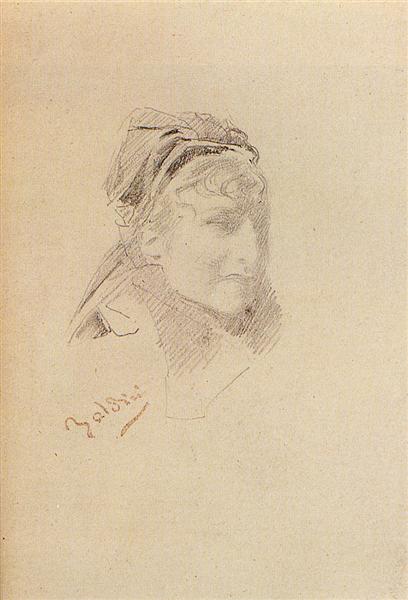 Portrait Of Sarah Bernhardt - Джованни Болдини