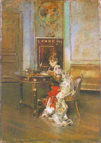 Young Woman Writing, 1874 - 乔瓦尼·波尔蒂尼