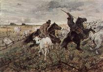 Cowboys and herds in the Maremma - Джованні Фатторі
