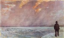 Sunset on the sea - Giovanni Fattori