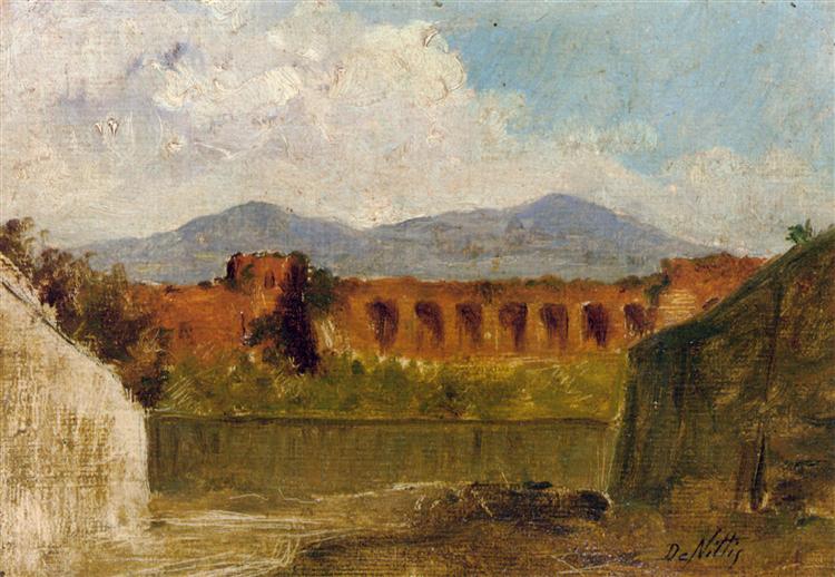 A Roman Aqueduct, c.1874 - c.1875 - Джузеппе Де Ніттіс