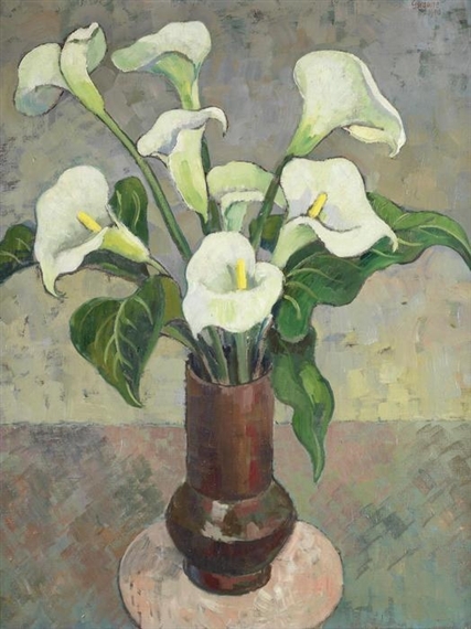 Arum Lilies In A Vase, 1940 - Gregoire Boonzaier