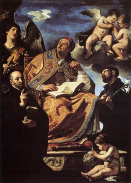 St Gregory the Great with Sts Ignatius and Francis Xavier, 1626 - Le Guerchin