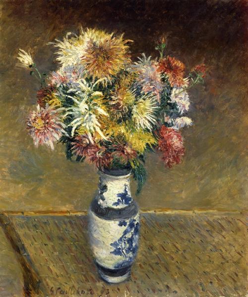 Chrysanthemums in a Vase, 1893 - Гюстав Кайботт
