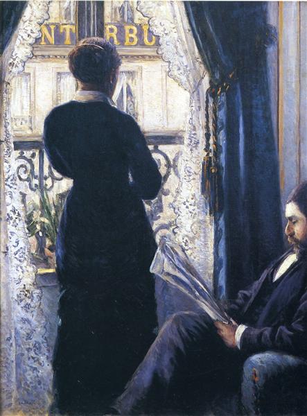 Interior, Woman at the Window, 1880 - 古斯塔夫·卡耶博特