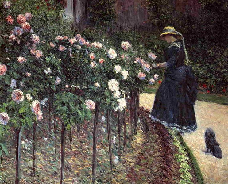 Roses in the Garden at Petit Gennevilliers, c.1886 - 古斯塔夫·卡耶博特