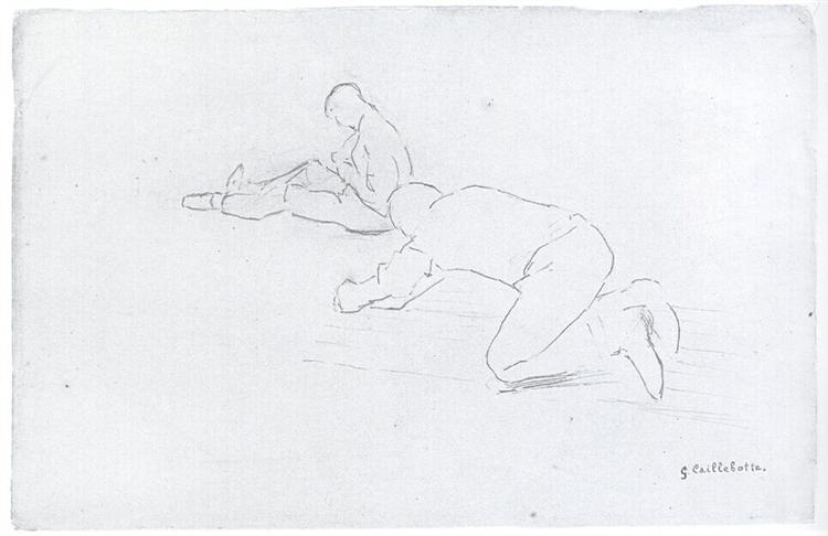 The Floor Scrapers (study), 1875 - 古斯塔夫·卡耶博特