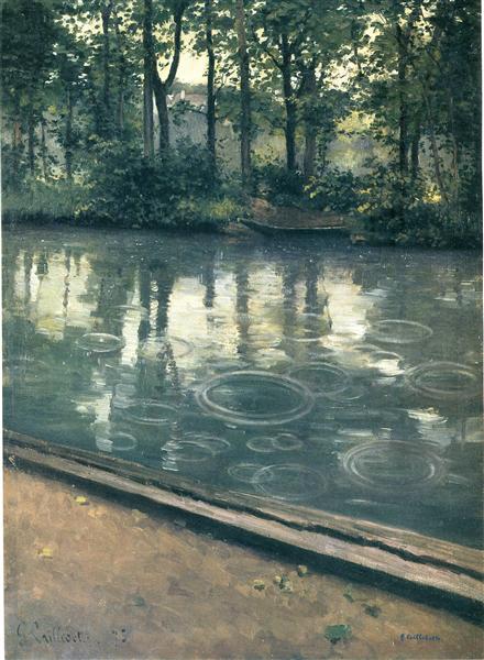 The Yerres, Rain, 1875 - Gustave Caillebotte