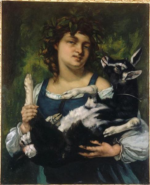 The Village Girl with a Goatling, 1860 - Gustave Courbet