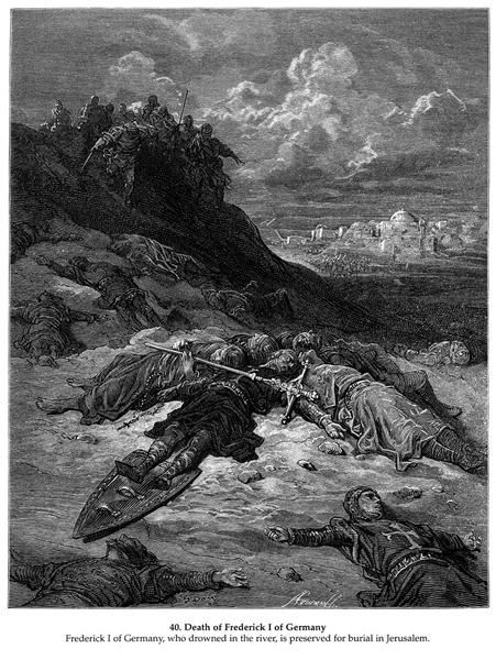Death of Frederick I of Germany - Gustave Doré