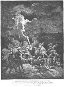 Elijah Destroys the Messengers of Ahaziah - Gustave Doré