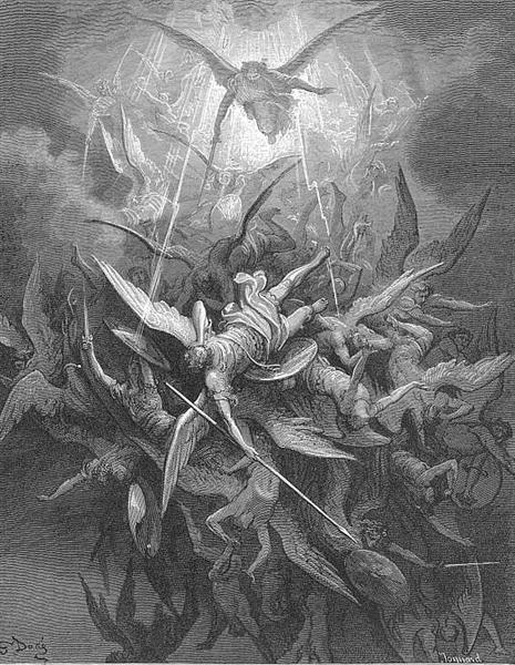 Him The Almighty Power Hurled Headlong Flaming from the Eternal Sky - Gustave Dore