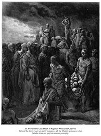 Ricardo I, Coração de Leão, massacra cativos em represália - Gustave Doré