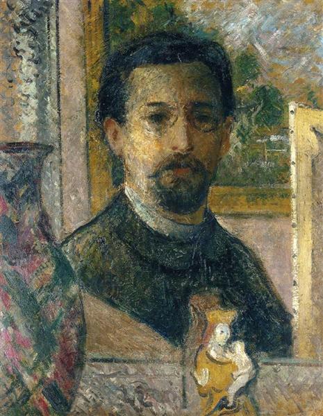 Self-Portrait with Statuette, c.1916 - Gustave Loiseau