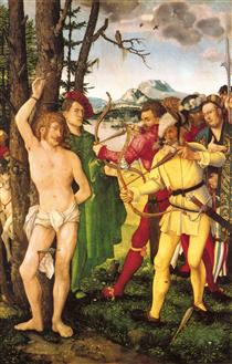 Altarpiece with The Martyrdom of St. Sebastian - 汉斯·巴尔东·格里恩