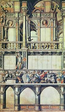 Design for the facade decoration of the dance house in Basel - Hans Holbein el Joven
