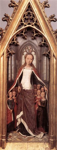 St. Ursula and the Holy Virgins, from the Reliquary of St. Ursula, 1489 - 漢斯·梅姆林