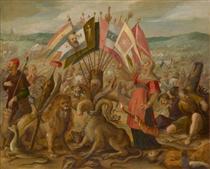 Cinq Allégories des Guerres turques : bataille de Brașov - Hans von Aachen