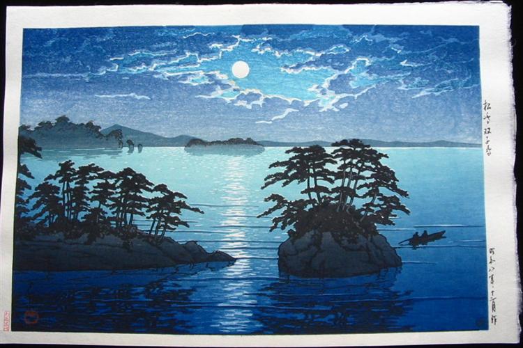 Full Moon at Fugato Island, 1933 - Hasui Kawase