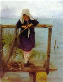 Girl Fishing - Helene Schjerfbeck