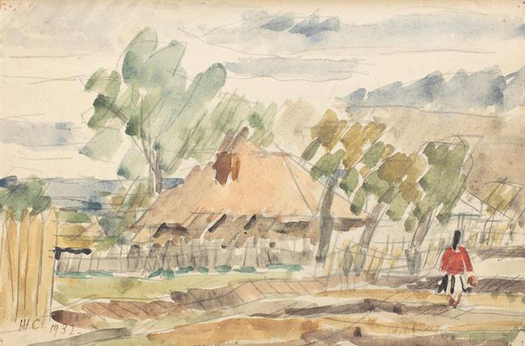 Landscape in Arges Valley, 1932 - Генрі Катарджі