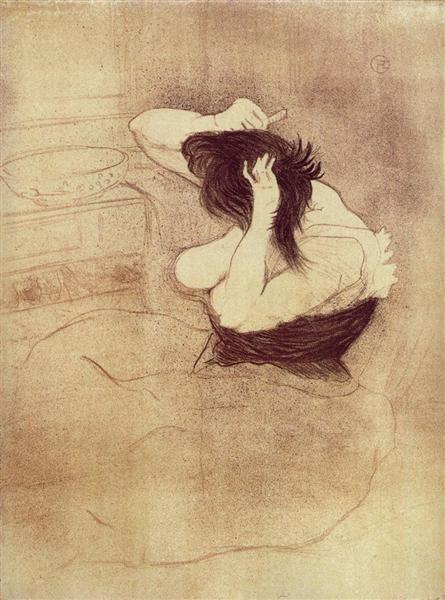 Woman Combing Her Hair, 1896 - Анри де Тулуз-Лотрек