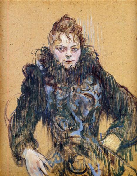 Woman with a Black Boa, 1892 - Анрі де Тулуз-Лотрек