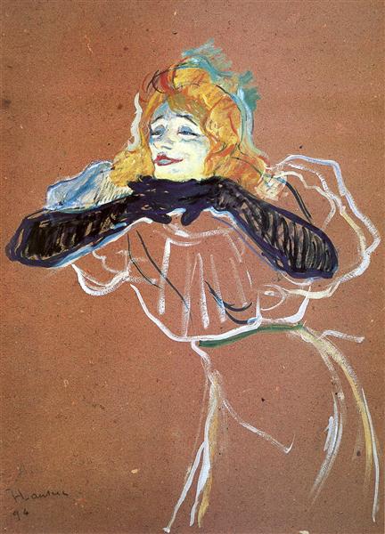 Yvette Guibert singing, 1894 - 亨利·德·土魯斯-羅特列克