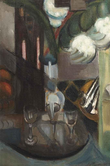 A still life with a carafe and glasses, 1913 - Анрі Ле Фоконье