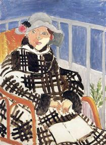 Mlle Matisse in a Scotch Plaid Coat - 馬蒂斯