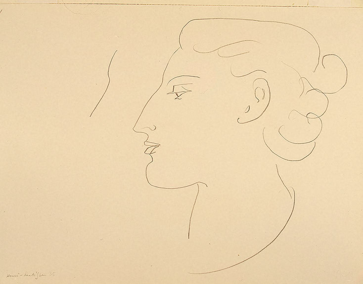 Жінка в профіль (повернута ліворуч), 1935 - Анрі Матісс
