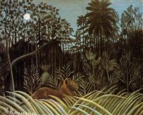 Jungle with Lion - Henri Julien Félix Rousseau