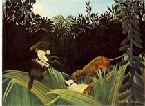 Scout Attacked by a Tiger - Henri Julien Félix Rousseau