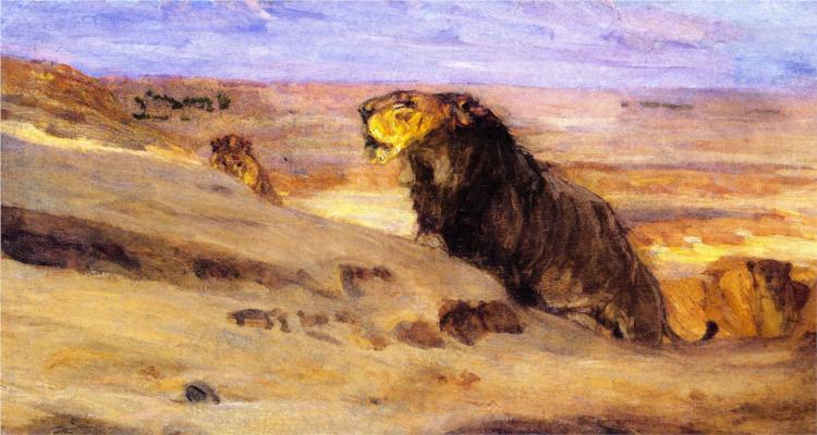 Lions in the Desert, 1898 - Генри Оссава Таннер