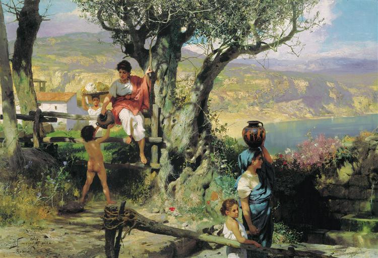 Ancient Rome. In a Village, c.1880 - Генрих Семирадский