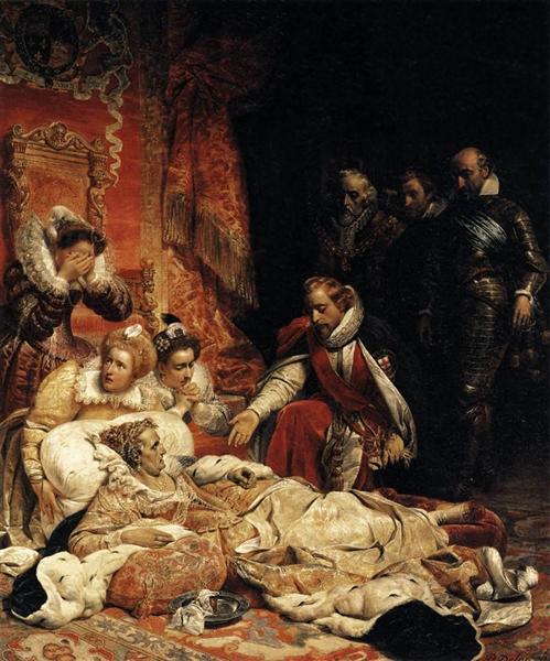 Death of Elizabeth I, Queen of England, 1828 - Поль Делярош