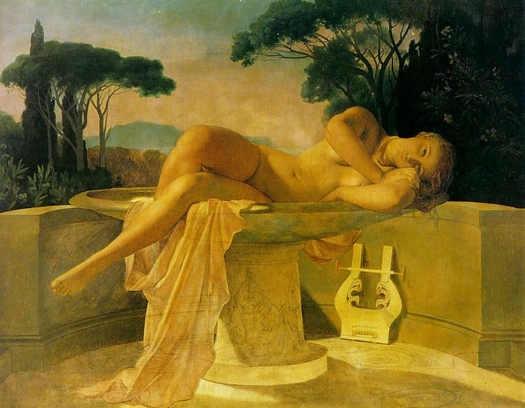 Girl in a Basin, 1845 - Поль Деларош
