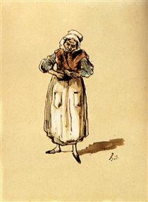 La Concierge - Honore Daumier
