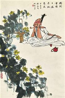 Admiring the Chrysanthemums - Huang Yongyu