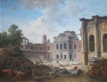Demolition of the Château of Meudon - Юбер Робер
