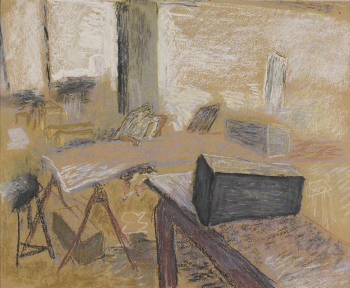 Two Figures at Work at a Table, 1948 - Ilka Gedo