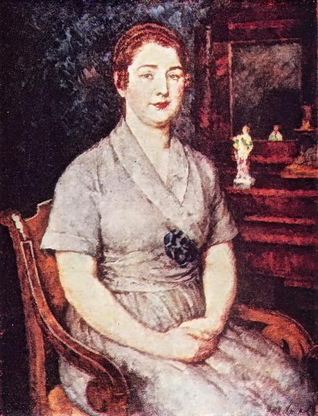 Portrait of the artist's wife Maria Ivanovna Mashkova, 1923 - Iliá Mashkov