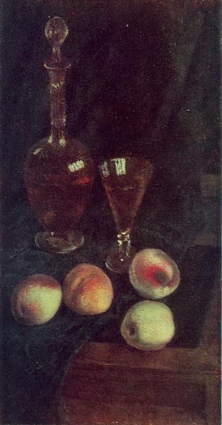 Still Life. Decanter and peaches, c.1930 - Ілля Машков