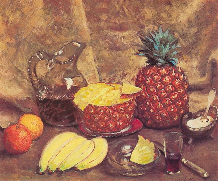 Натюрморт. Ананасы и бананы, 1938 - Илья Машков