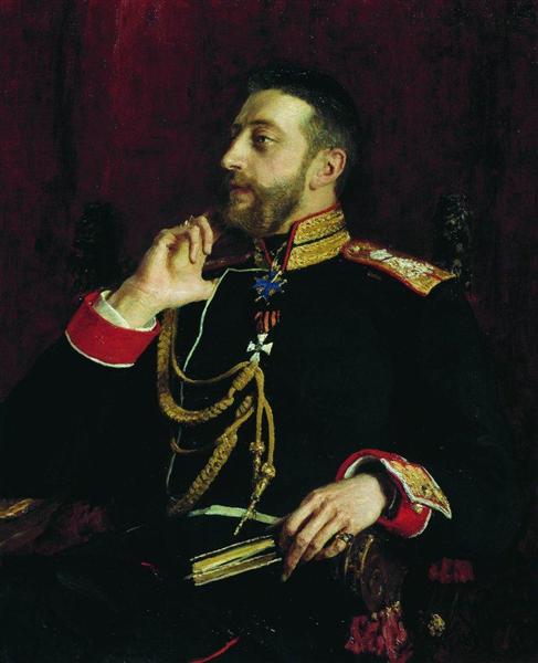 Portrait of poet Grand Prince Konstantin Konstantinovich Romanov, 1891 - 列賓