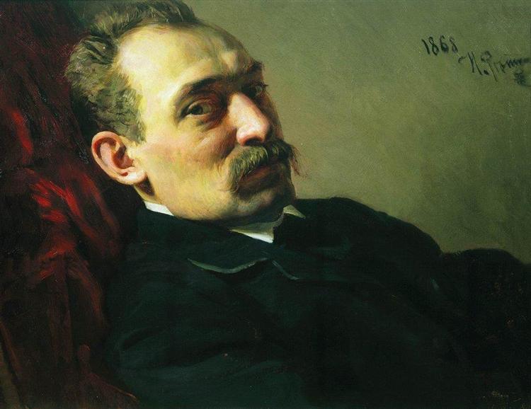Portrait of the architect Philip Dmitrievich Hloboschin, 1868 - 列賓
