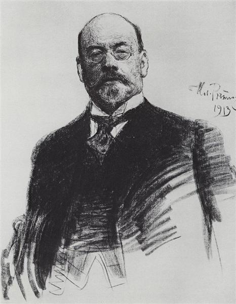 Portrait of the artist I.S. Ostroukhov, 1913 - 列賓