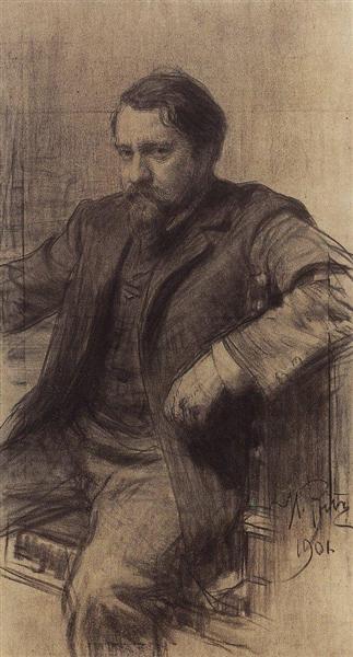 Portrait of the Artist Valentin Serov, 1901 - 列賓