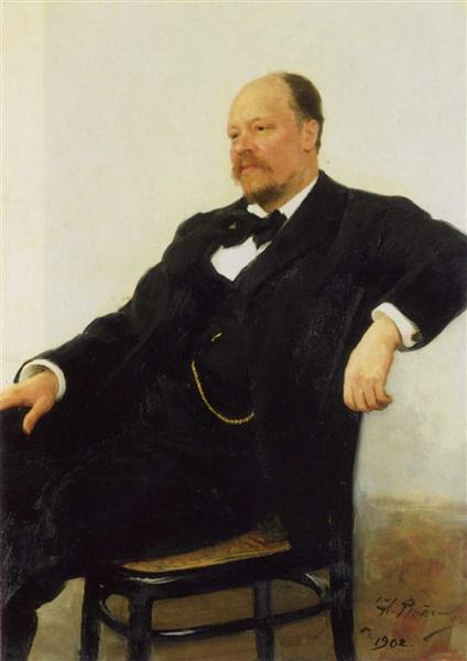 Portrait of the composer Anatoly Konstantinovich Lyadov, 1902 - 列賓