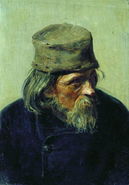 Seller of student works at the Academy of Arts, 1870 - Ілля Рєпін